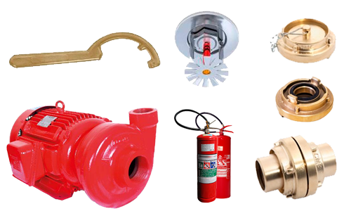 Material de Incêndio - Tubos, Válvulas, Conexões, Abrigos e Mangueiras de Incêndio.